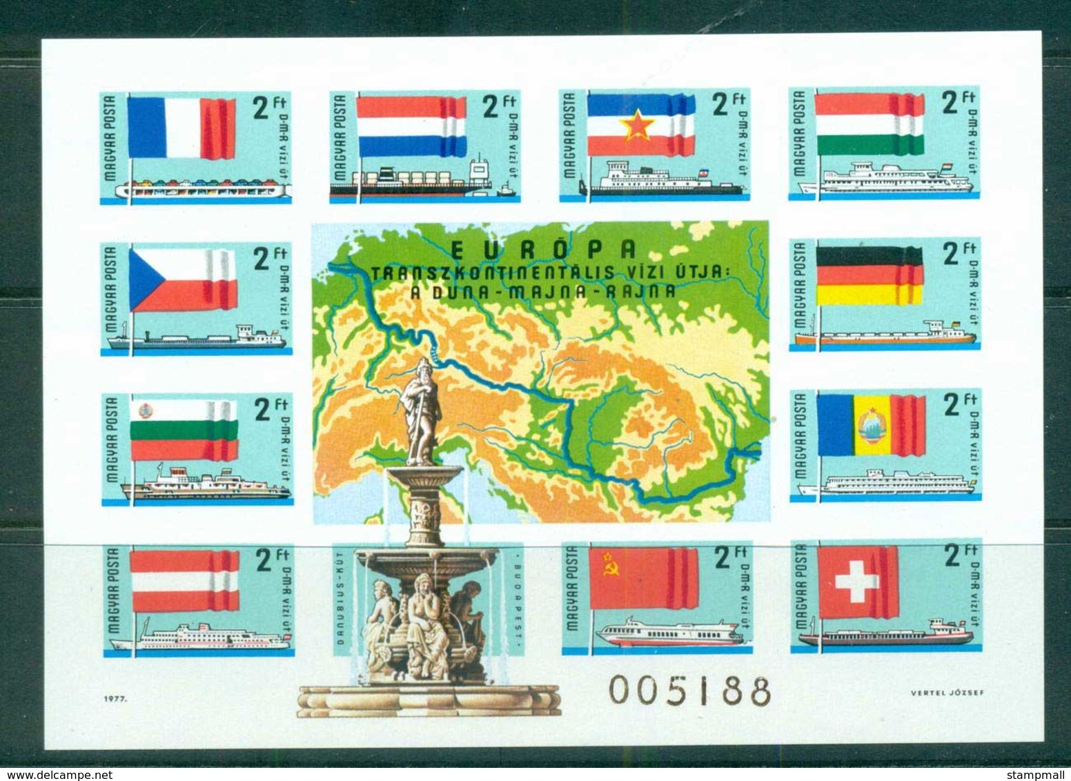 Hungary 1977 Intercontinental Waterways IMPERF MS MUH Lot58814 - Unused Stamps