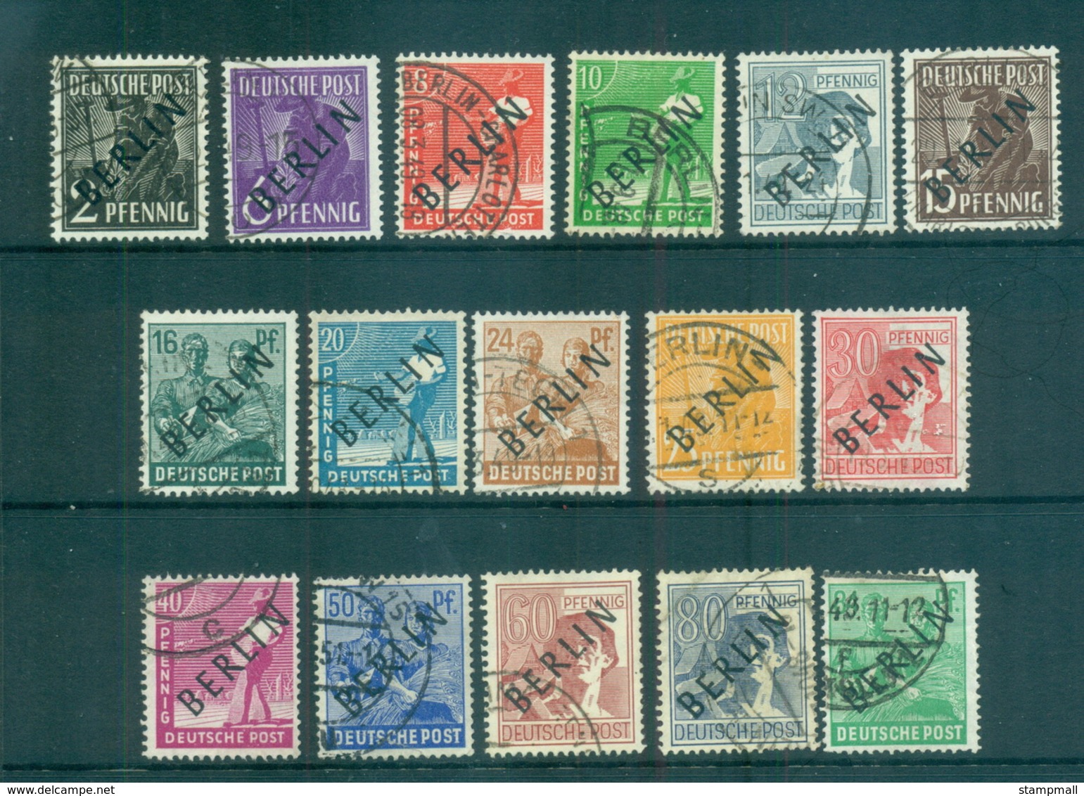 Germany Berlin 1948 Black BERLIN Opts To 84pf FU Lot70350 - Otros & Sin Clasificación