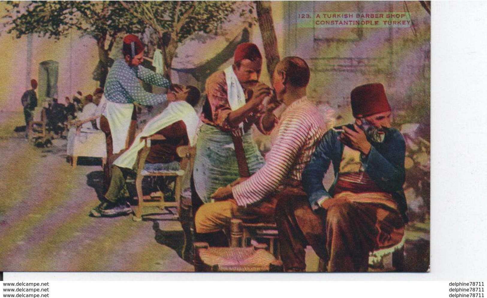 A Turkish Barber Shop Constantinople Turkey - Türkei