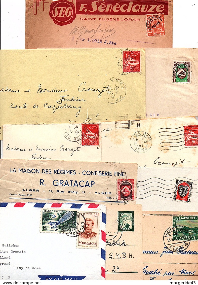 COLONIES FRANCAISES MARCOPHILIE LOT DE LETTRES DE DIVERS TERRITOIRES  POIDS 85 GRAMMES - Vrac (max 999 Timbres)