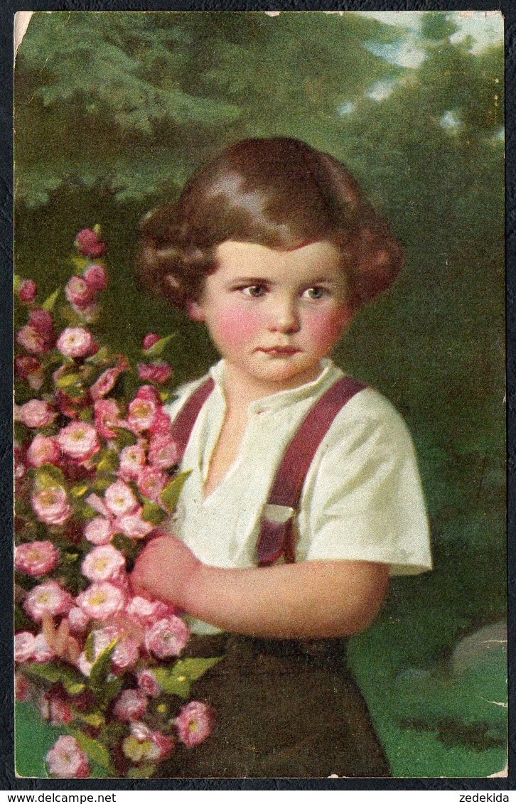 C2808 - Kleines Mädchen Mit Locken Und Blumen - Novolito - Portraits