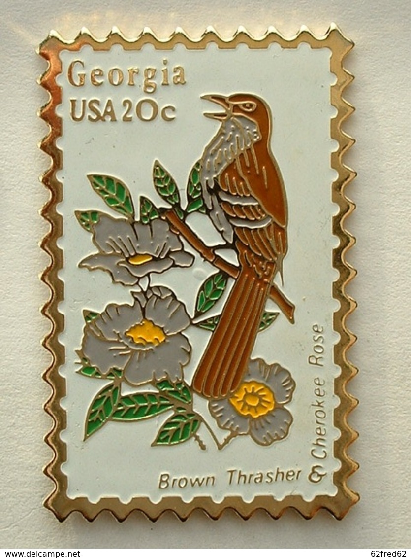 PIN'S TIMBRE - OISEAU - GEORGIA  USA 20c - Animaux