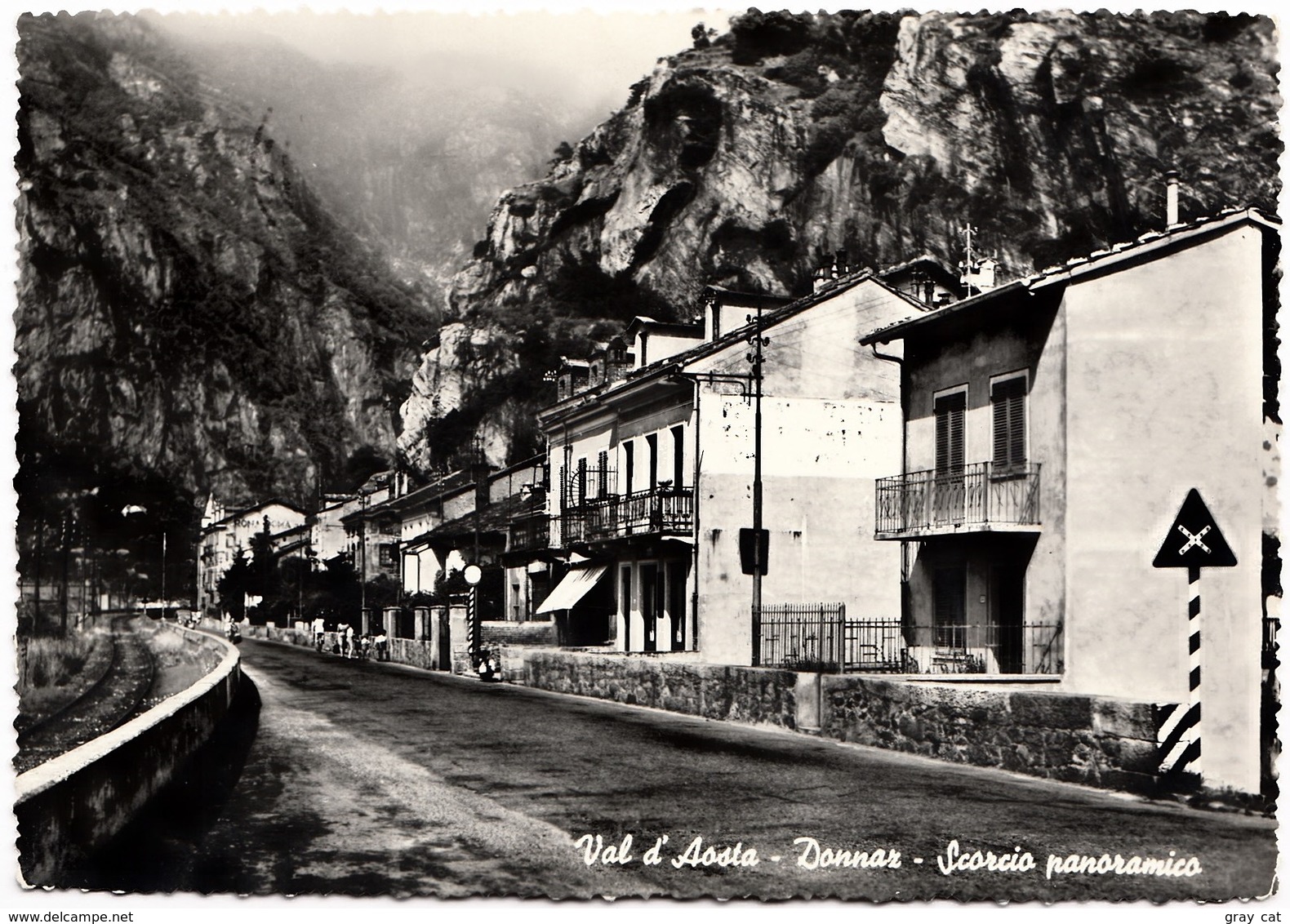 Italia, Val D'Aosta, Donnaz, Scorcio Panoramico, 1957 Used Real Photo, Vera Fotografia, Postcard [22856] - Other & Unclassified