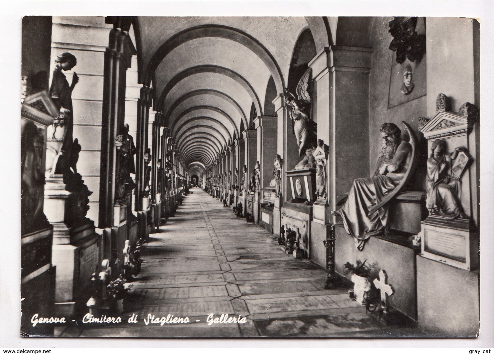 Genova, Genoa, Cimitero Di Staglieno, Galleria, Unused Real Photo, Vera Fotografia Postcard [22857] - Genova (Genoa)