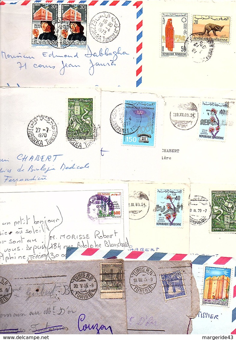 TUNISIE MARCOPHILIE LOT DE LETTRES DIVERSES PERIODES  POIDS 150 GRAMMES - Kilowaar (max. 999 Zegels)