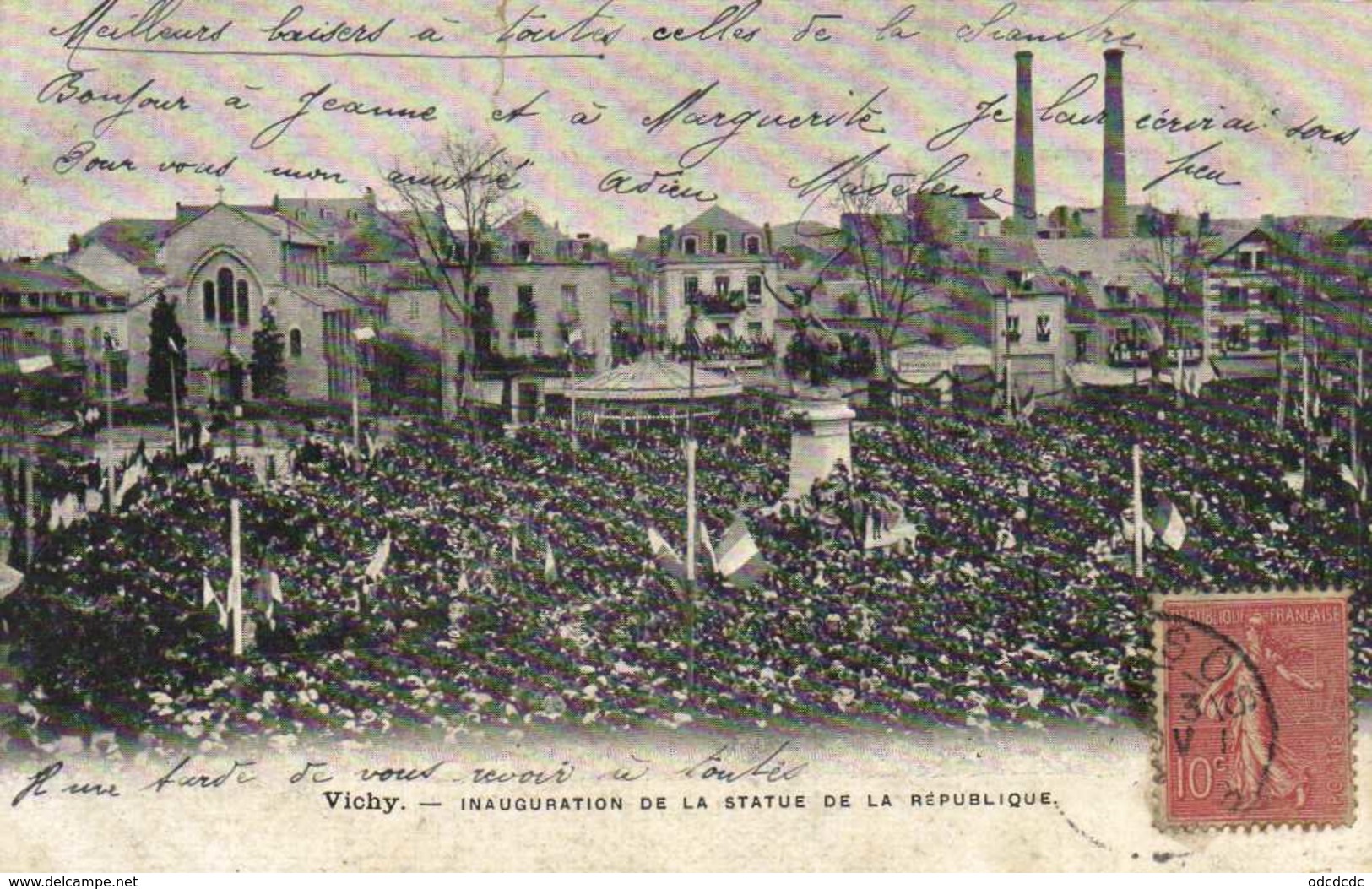 VICHY Inauguration De La Statue De La Republique   RV - Vichy