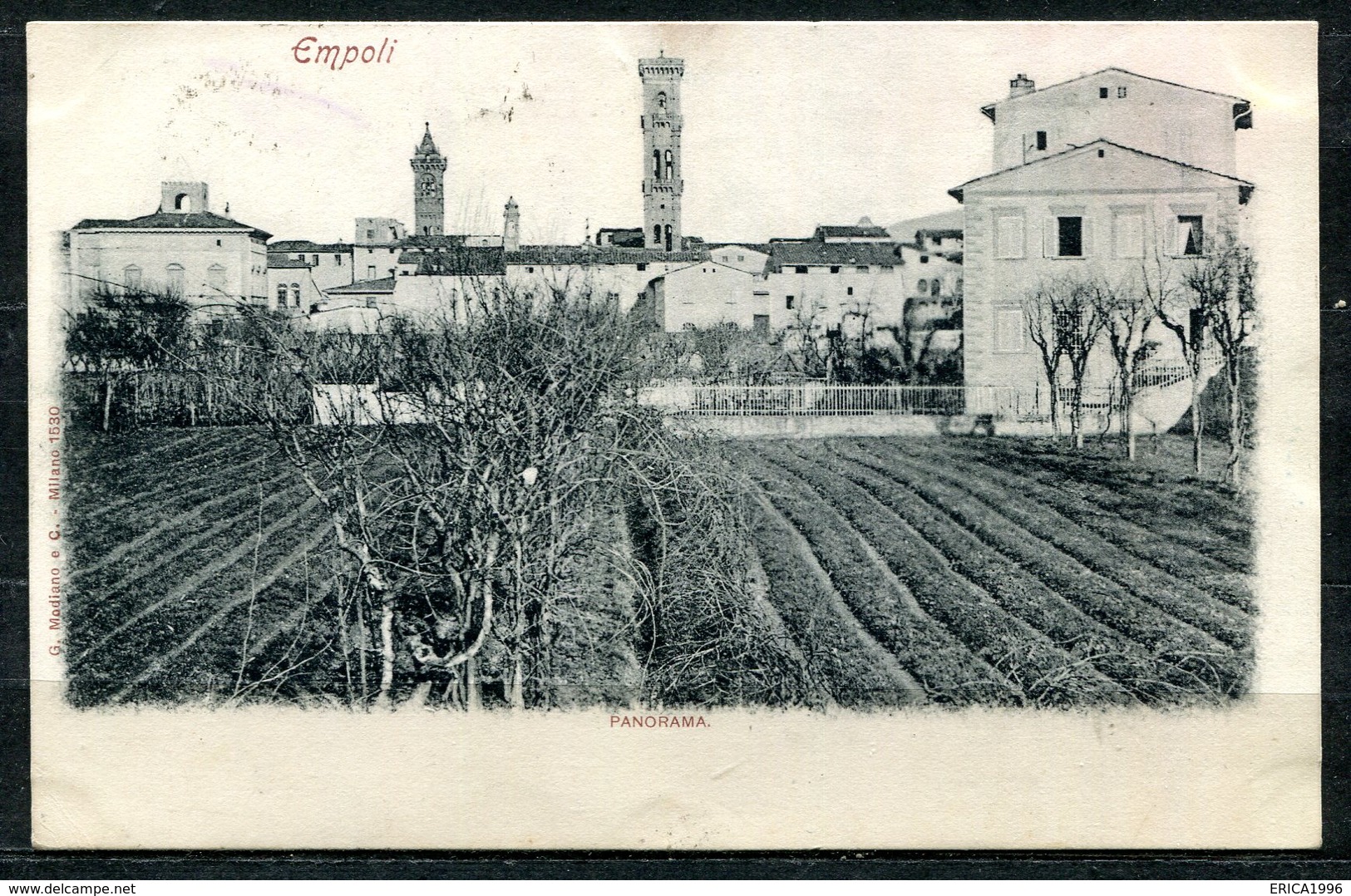 CARTOLINA CV2436 EMPOLI (Firenze FI) Veduta Panoramica, Formato Piccolo, Viaggiata 1899, Francobollo Asportato, Ottime C - Empoli