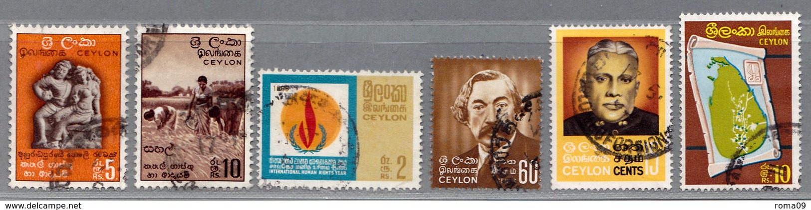 Sri Lanka (Ceylon), MiNr. 309, 310, 377, 379, 384, 394 Gestempelt; A-2636 - Sri Lanka (Ceylon) (1948-...)