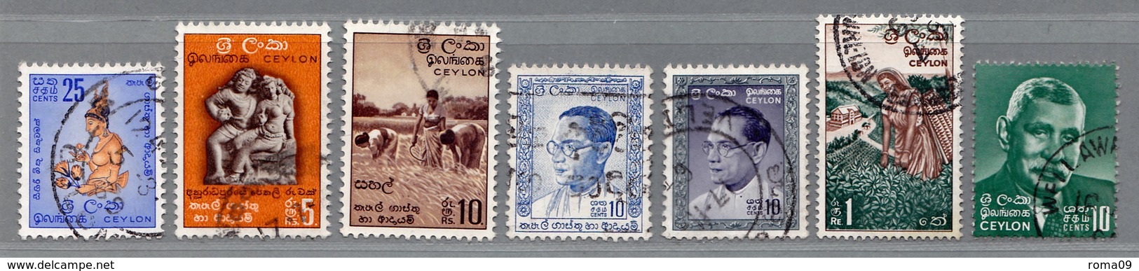 Sri Lanka (Ceylon), MiNr. 301, 309, 310, 324, 326, 329, 372 Gestempelt; A-2635 - Sri Lanka (Ceylon) (1948-...)