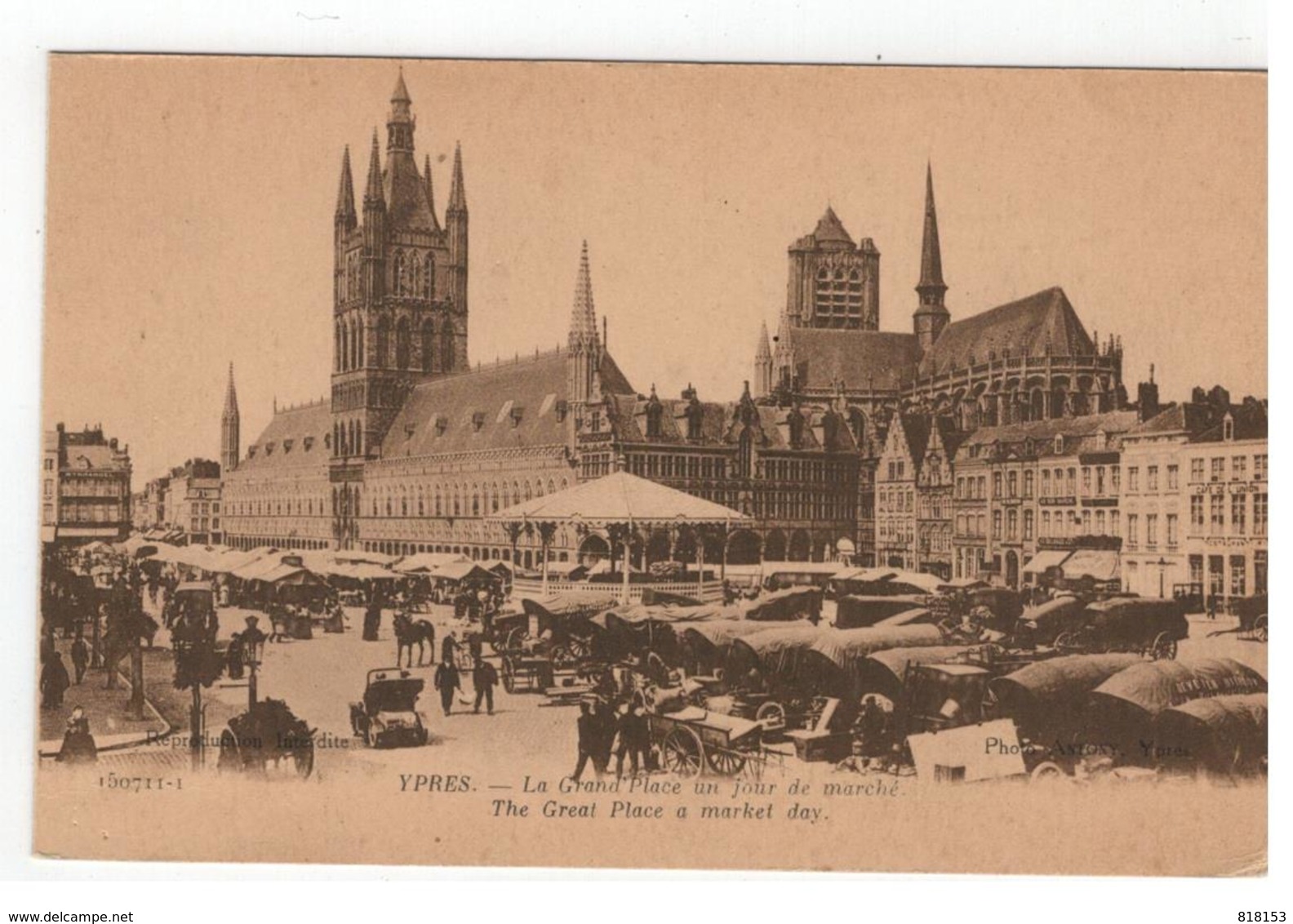 Ieper YPRES  - La Grand'Place Un Jour De Marché Photo ANTONY,Ypres 150711-1  IMP.PHOT.NEURDEIN ET CIE - Ieper