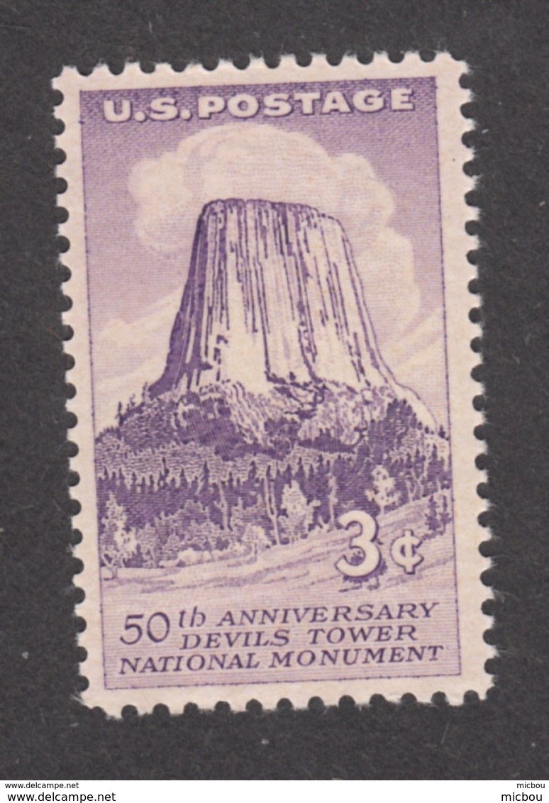 USA, MNH, Montagne, Mountain, Devils Tower, Tour Du Diable, Géologie, Geology, Nuage, Cloud - Autres & Non Classés