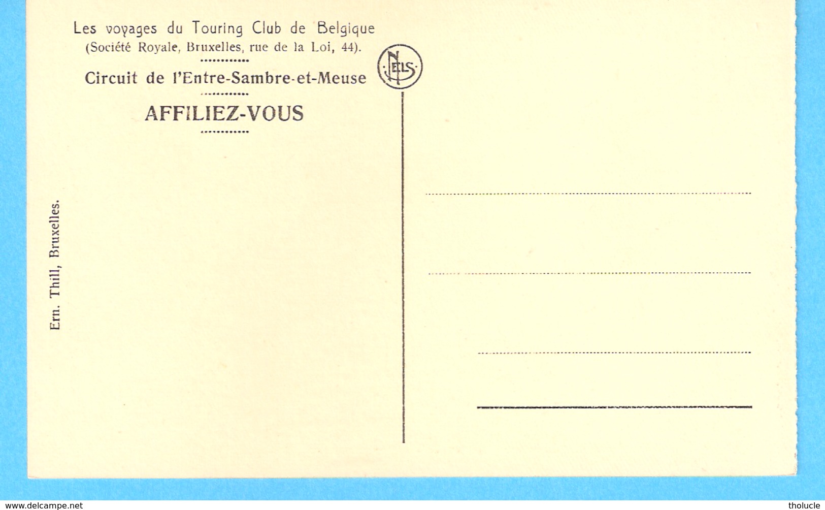 Publicité-Touring Club De Belgique-+/-1930-Yvoir-La Meuse Et Les Rochers De Fidevoye - Publicité