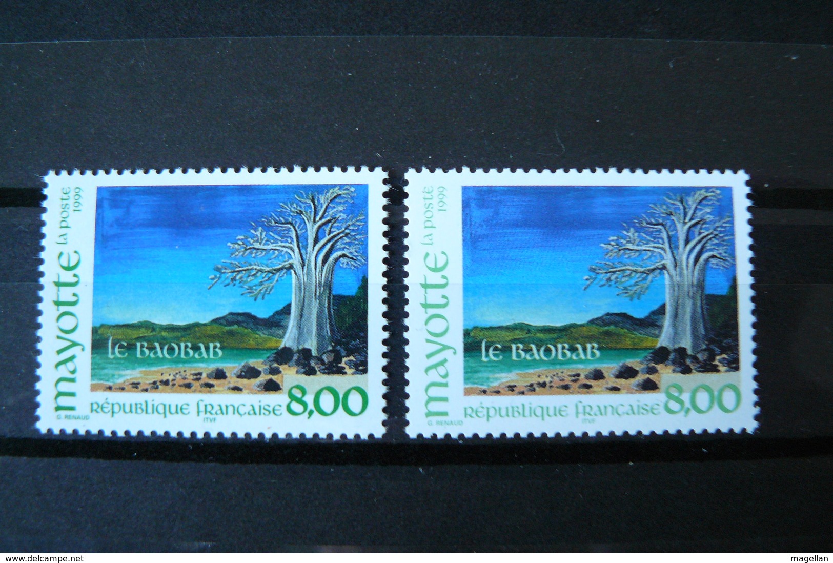 Mayotte - Yvert N° 75 X2 Neufs ** (MNH) - Variété De La Couleur Verte - Unused Stamps