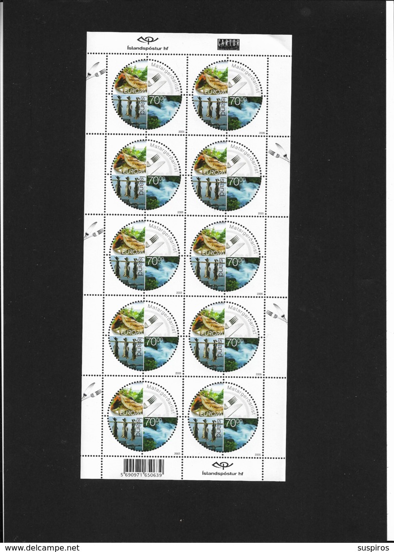 ISLAND 2005 EUROPA Stamps - Gastronomy     ** 10 STAMPS - Ungebraucht