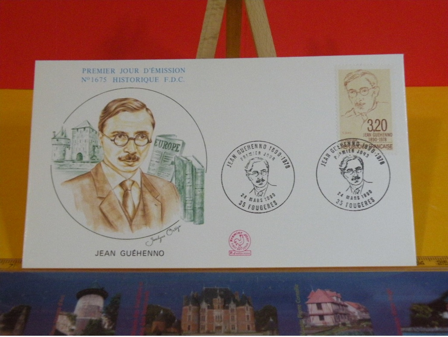 Jean Guéhenno - 35 Fougères - 24.3.1990 FDC 1er Jour N°1675 - Coté 2,50€ - 1990-1999