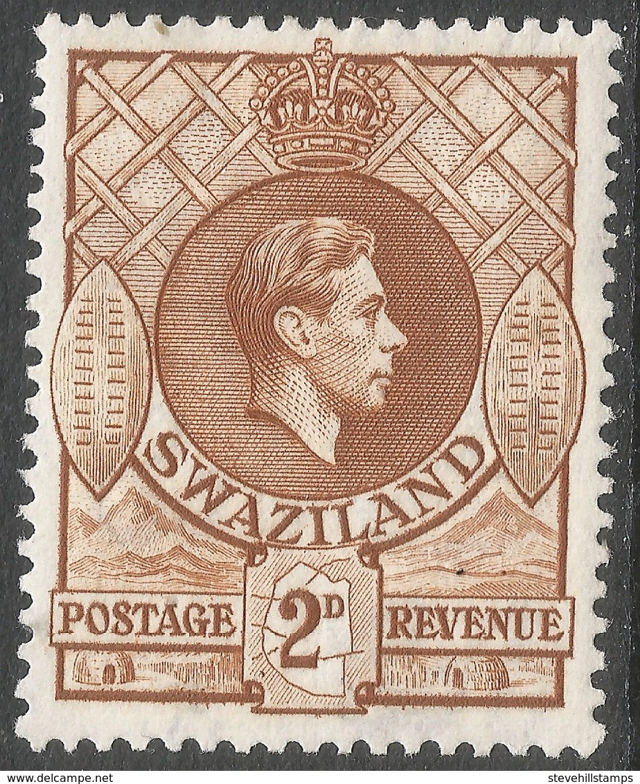 Swaziland. 1938-54 KGVI. 2d MH P13½ X 13. SG 31 - Swasiland (...-1967)