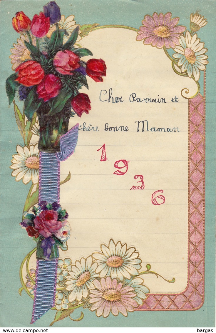 ENFANTINA Lettre Courrier D'enfant Avec Découpi Chromo Papier Gaufré - Autres & Non Classés