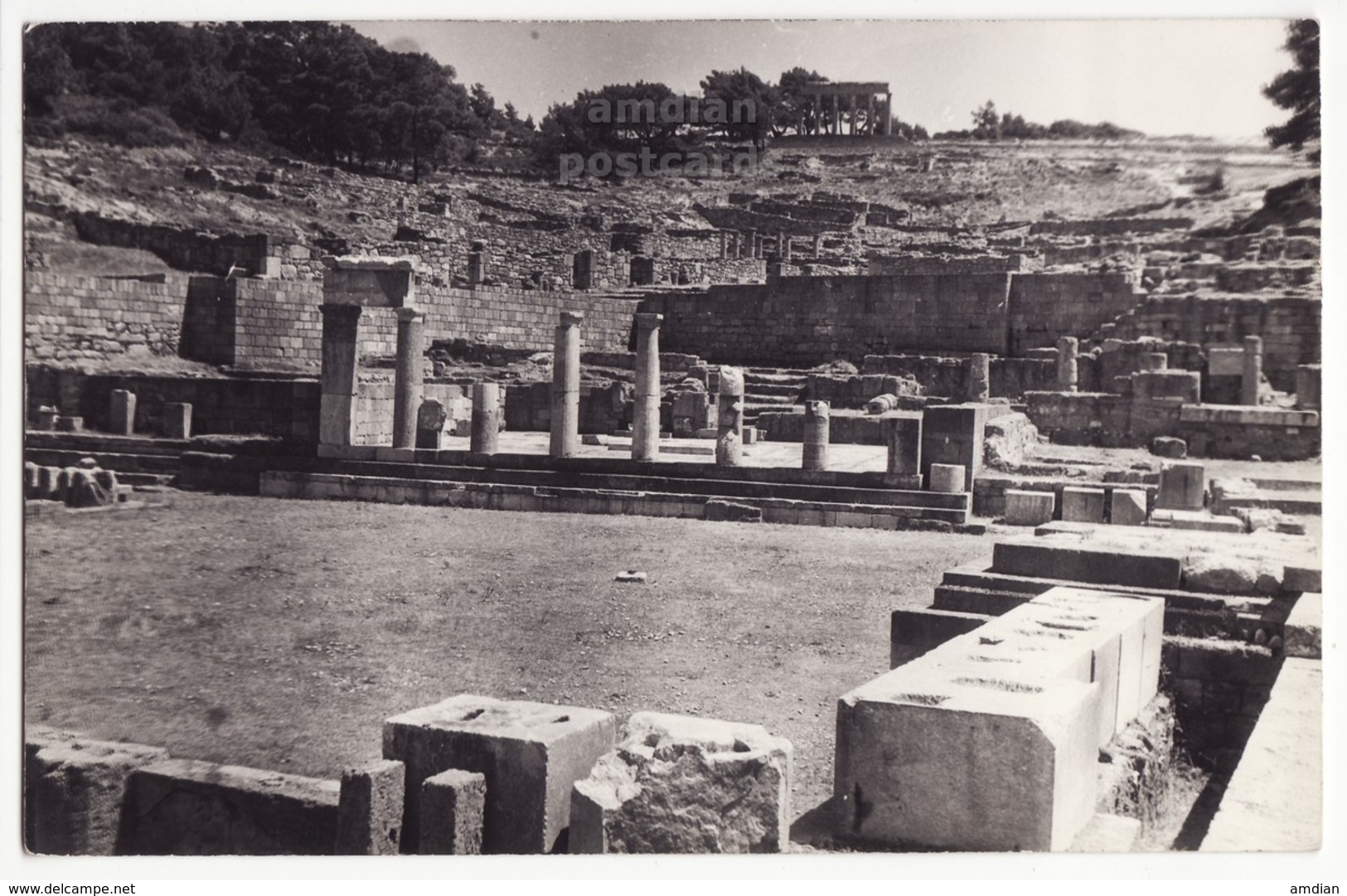 GREECE RHODES KAMIROS NECROPOLIS ANCIENT RUINS 1950s Real Photo Postcard RPPC - Greece