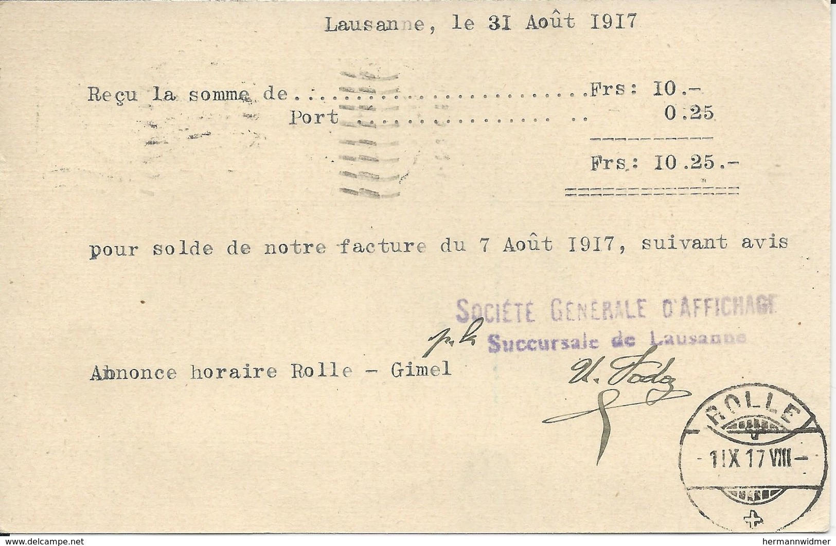 52 + TP 108, Entier Postal 5 Cts Et Helvetia à L'épée, Avec Raison Sociale, Obl. Lausanne 31.VIII.1917 - Entiers Postaux