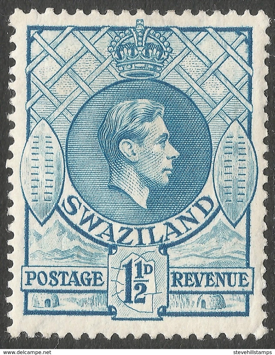 Swaziland. 1938-54 KGVI. 1½d MH P13½ X 13. SG 30 - Swaziland (...-1967)