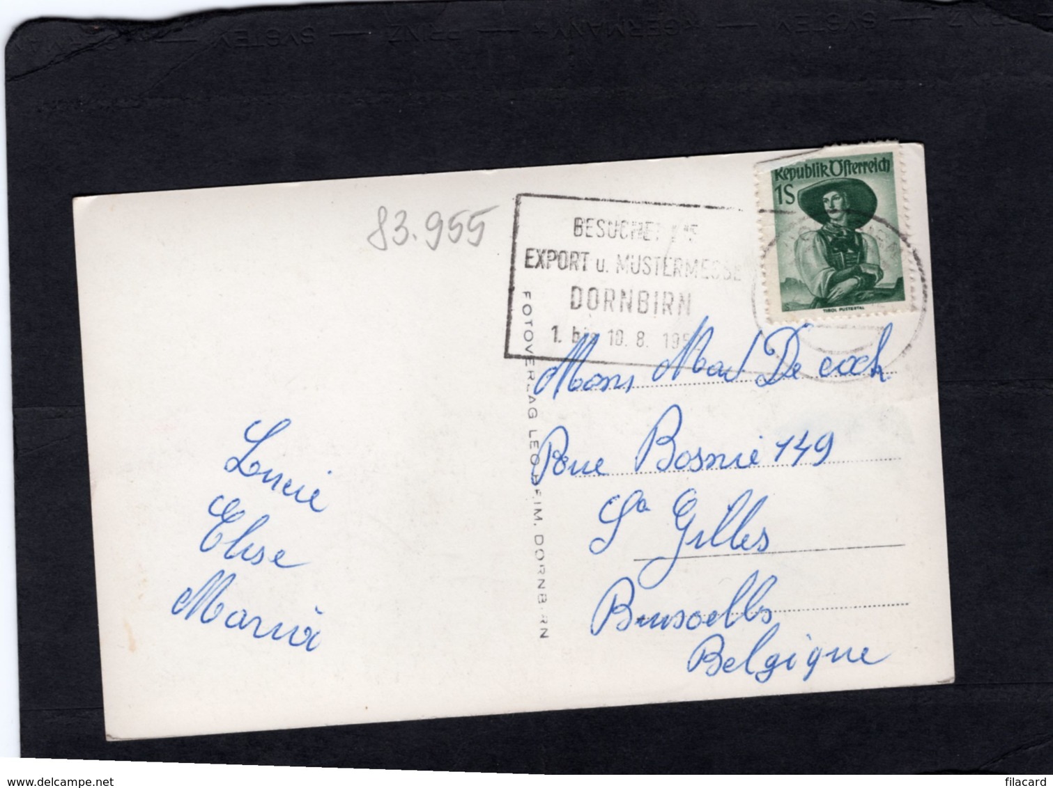 83955    Austria,  Dornbirn,  VG  1952 - Dornbirn