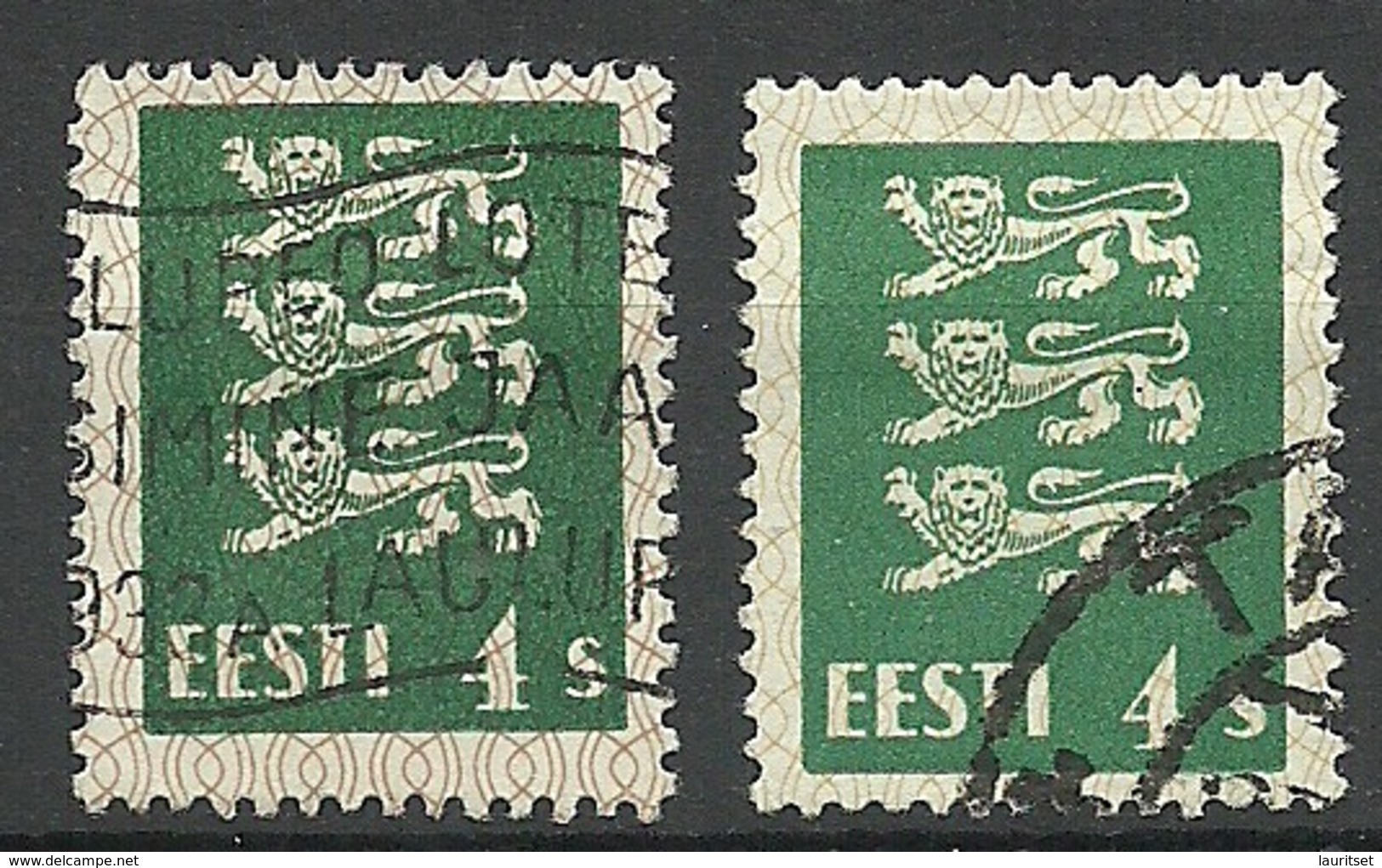 ESTLAND Estonia 1929 Michel 76 Variety B: 1 + Common Stamp For Comparison O - Estonie