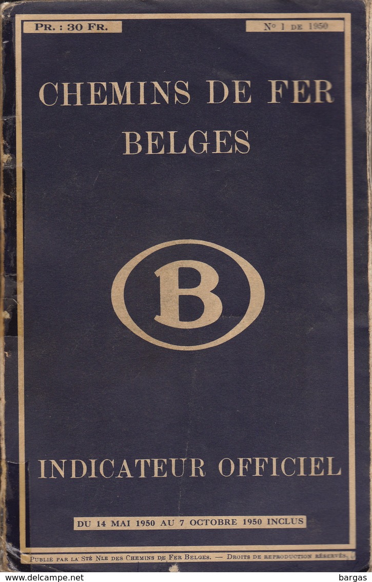 1950 Guide Officiel Des Voyageurs Chemins De Fer Belges Belgique Indicateur Annuaire Train Tram Tramways - Railway