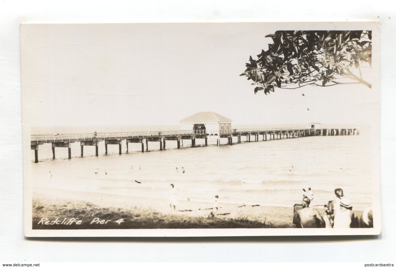 Redcliffe, Near Brisbane, Queensland - The Pier - Old Australia Real Photo Postcard - Brisbane