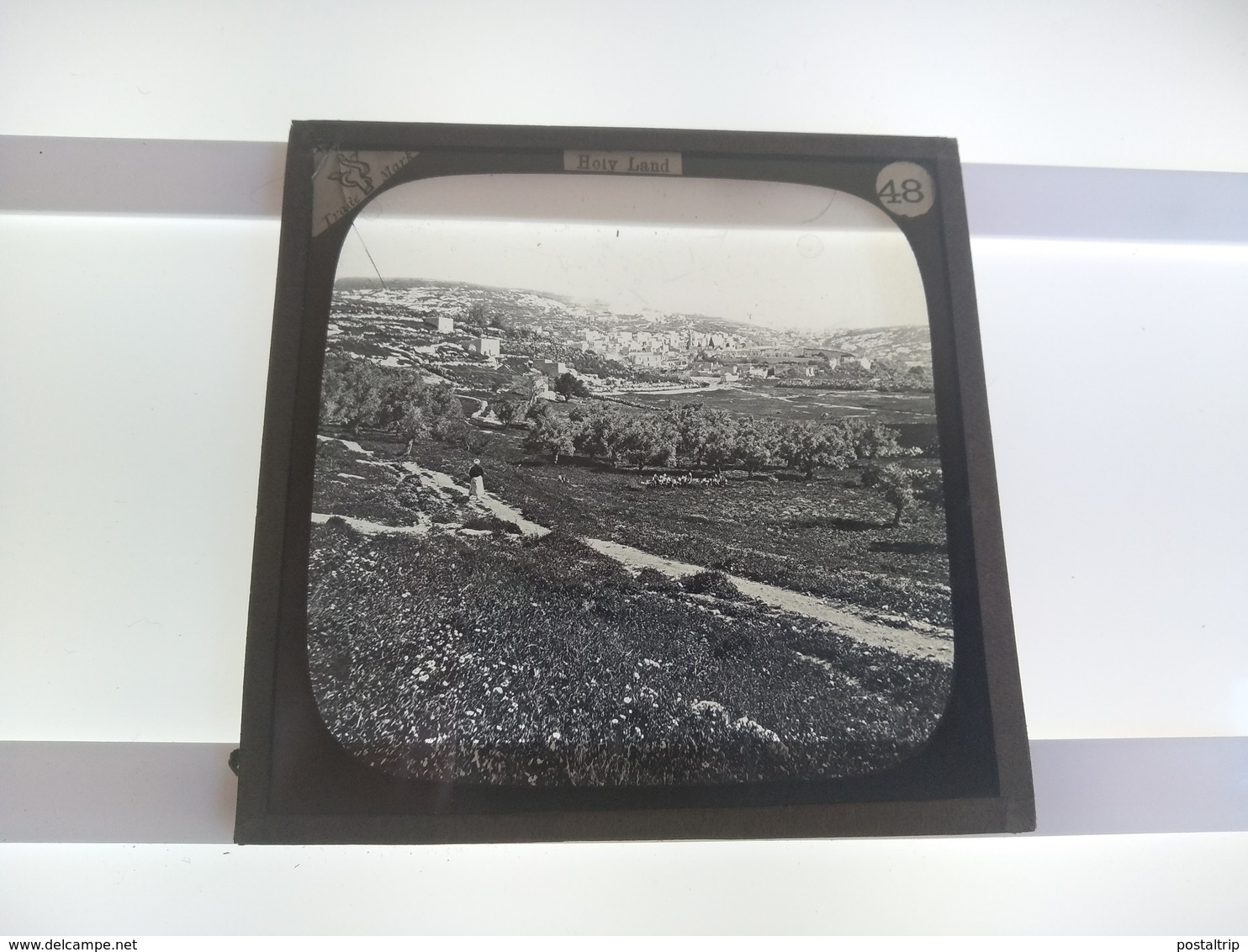 HOLY LAND  BIBLE LANDS   NAZARETH SOUTH   Plaque De Verre GLASS SLIDE CIRCA EARLY 1900 - Glass Slides