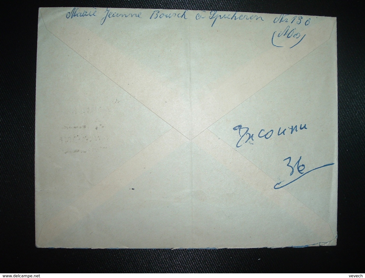 LETTRE TP M. DE GANDON 15F OBL. HEXAGONALE Tiretée 9-6 1952 SPICHEREN MOSELLE (57) + RETOUR LYON INCONNU (69) - Cachets Manuels