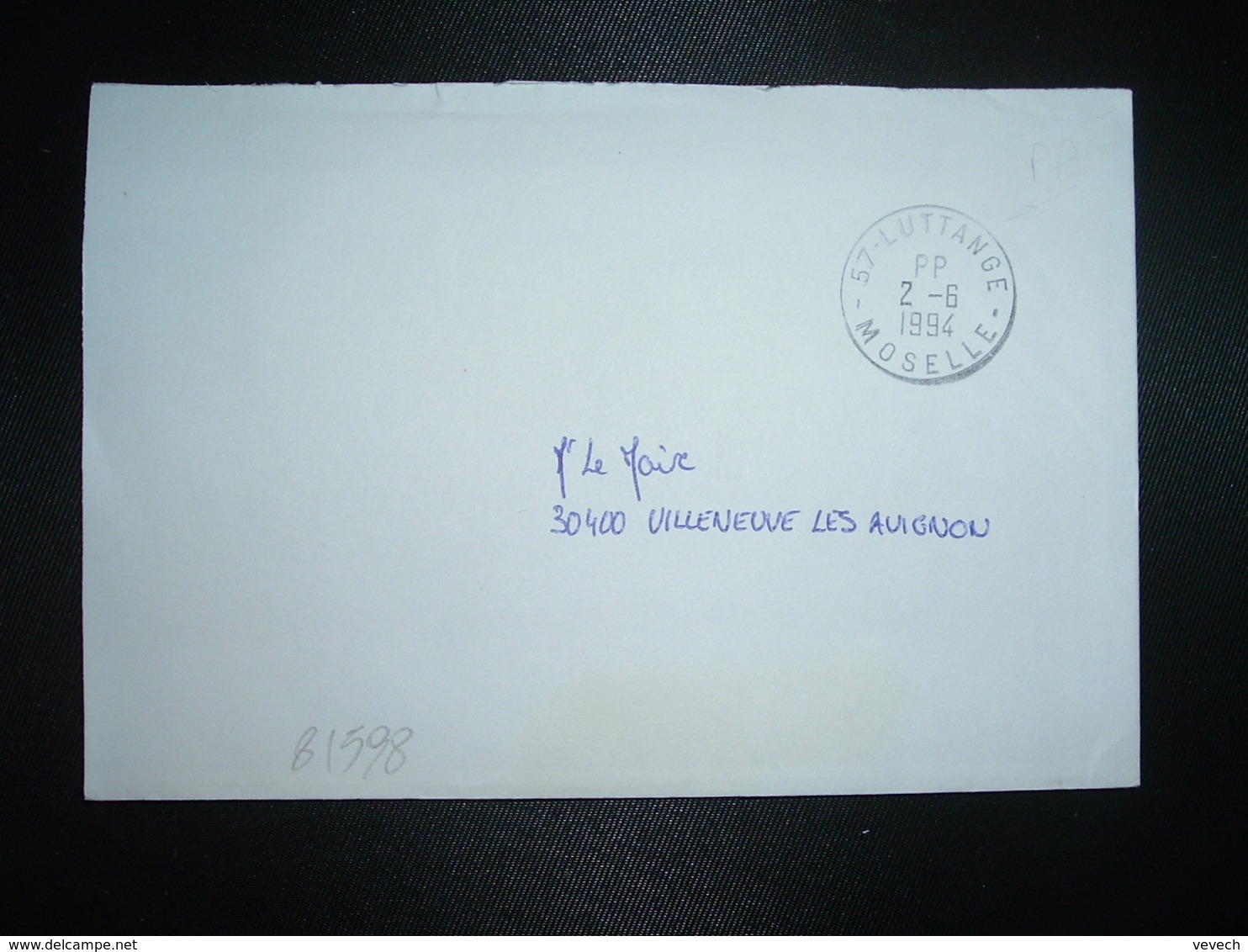 LETTRE PORT PAYE OBL. PP 2-6 1994 57 LUTTANGE MOSELLE - Cachets Manuels