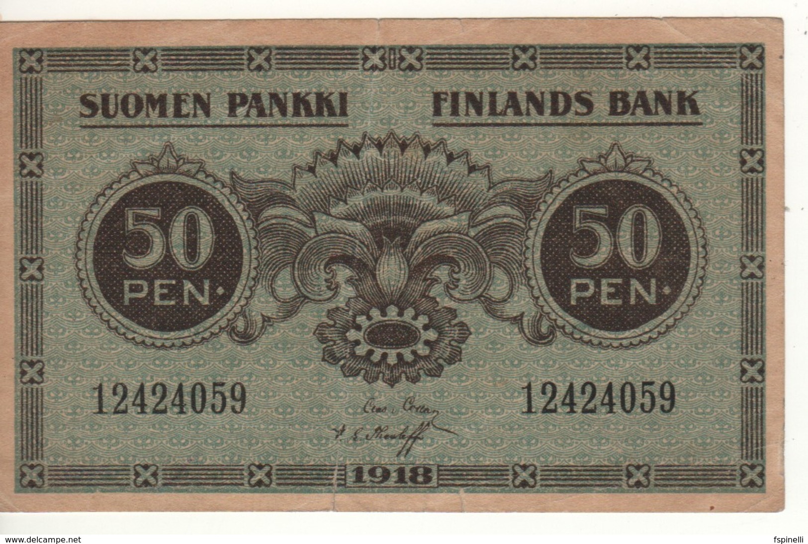 FINLAND   50 Pennia P34  1918 - Finland
