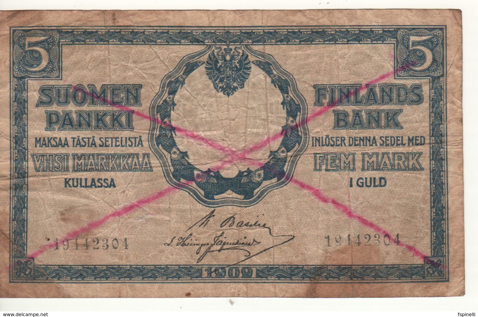 FINLAND   5 Markkaa   P9a    1909 - Finnland