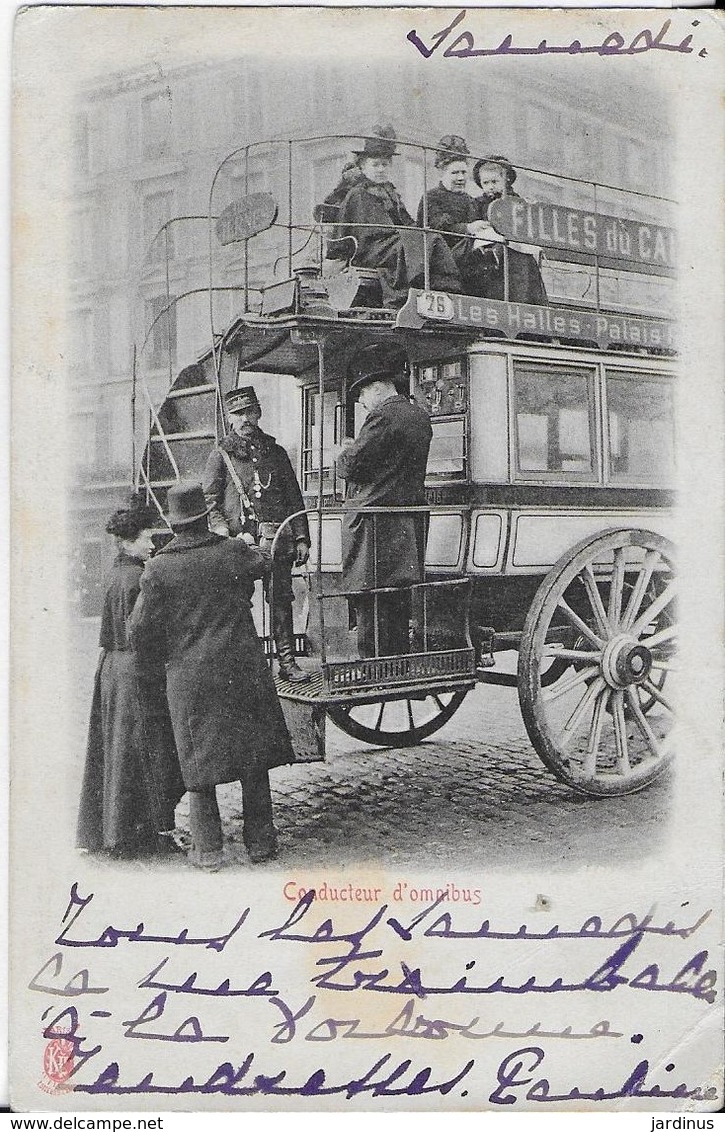 CONDUCTEUR  D'OMNIBUS (1902 Carte Originale ) - Petits Métiers à Paris