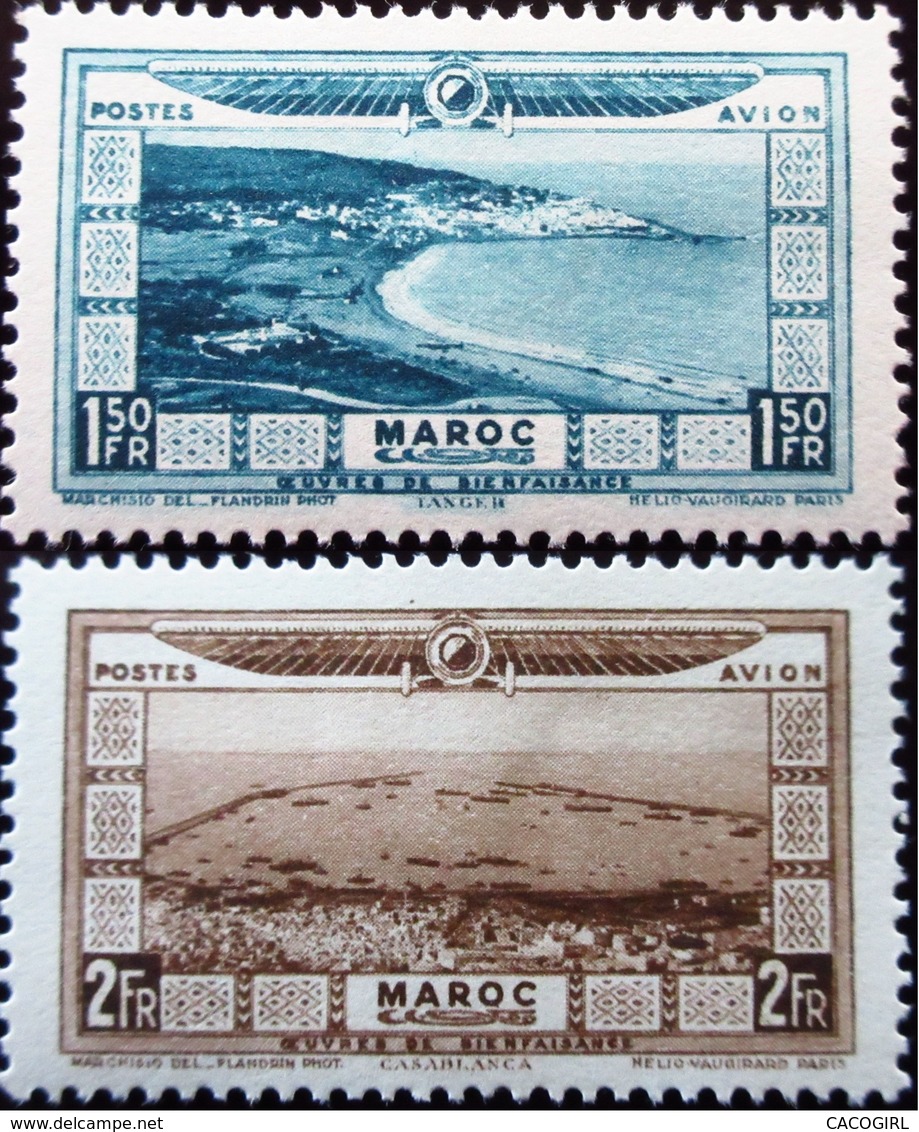 1928 Maroc Yt PA18, PA19 . Tanger .Casablanca   Neuf Trace Charnière - Neufs