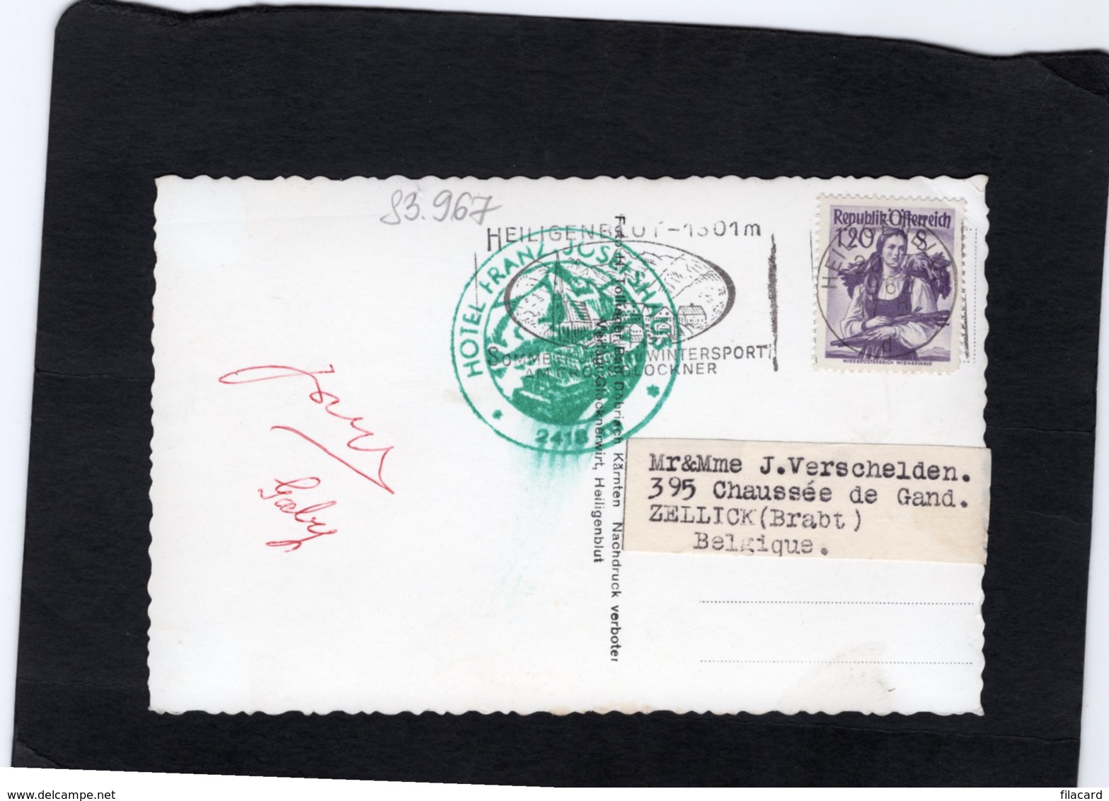 83967    Austria,   Kaiser Franz  Josef - Haus Mit Grosslockner,  Johannisberg Und Pasterzengletscher,  VG  1962 - Kals