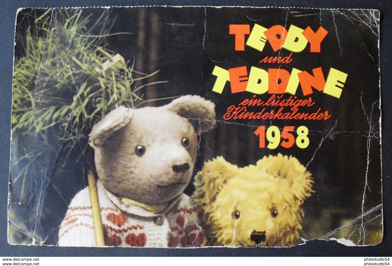 1958 Aus Dem  ""ein Lustiger Kinderkalender "Teddy U. Teddine" , Karten Ausgeschnitten, Ungebraucht, 18 Stück - Spielzeug & Spiele