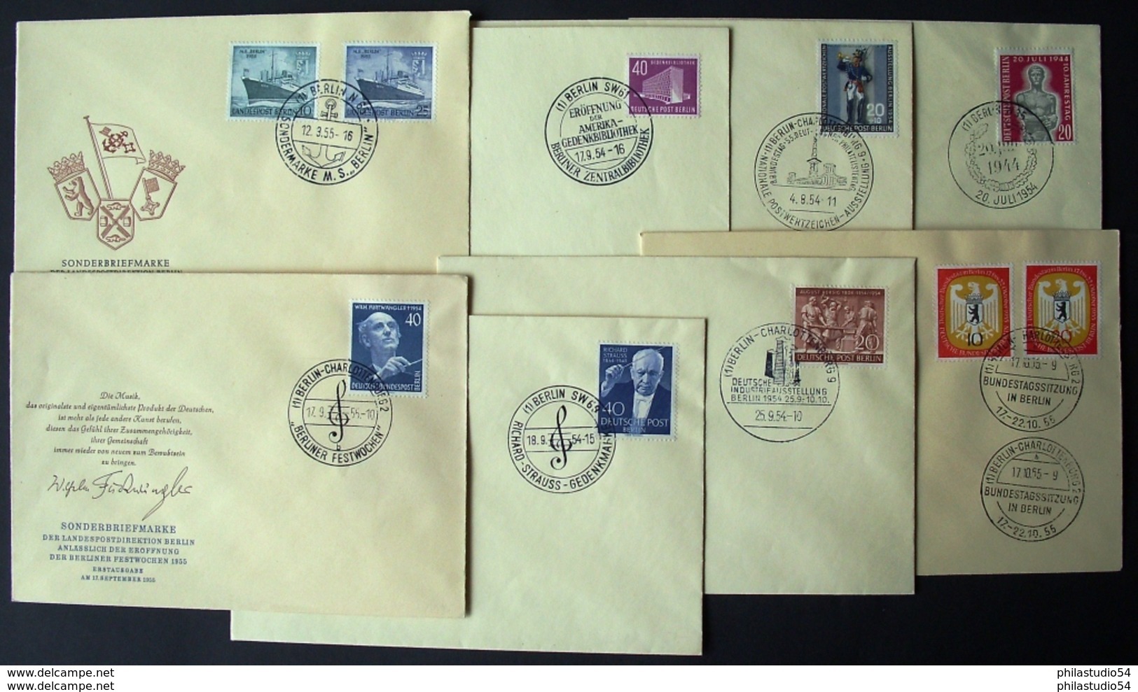 1953/1955: BERLIN, 20 Verschiedene Amtliche FDC - Hoher Katalogwert - Lots & Kiloware (max. 999 Stück)