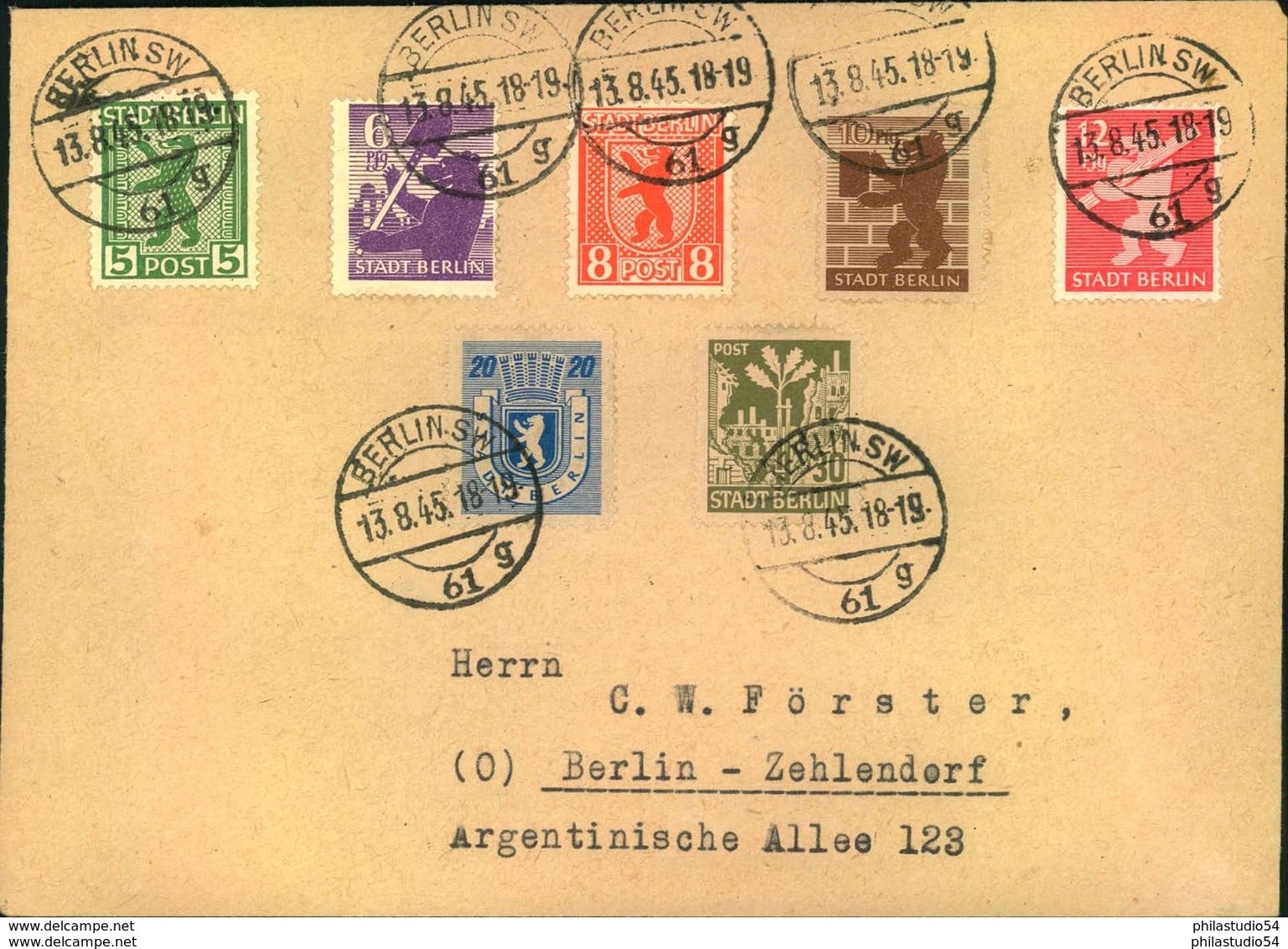 BERLIN, 13 Ausschließlich Bessere Belege - Vrac (max 999 Timbres)