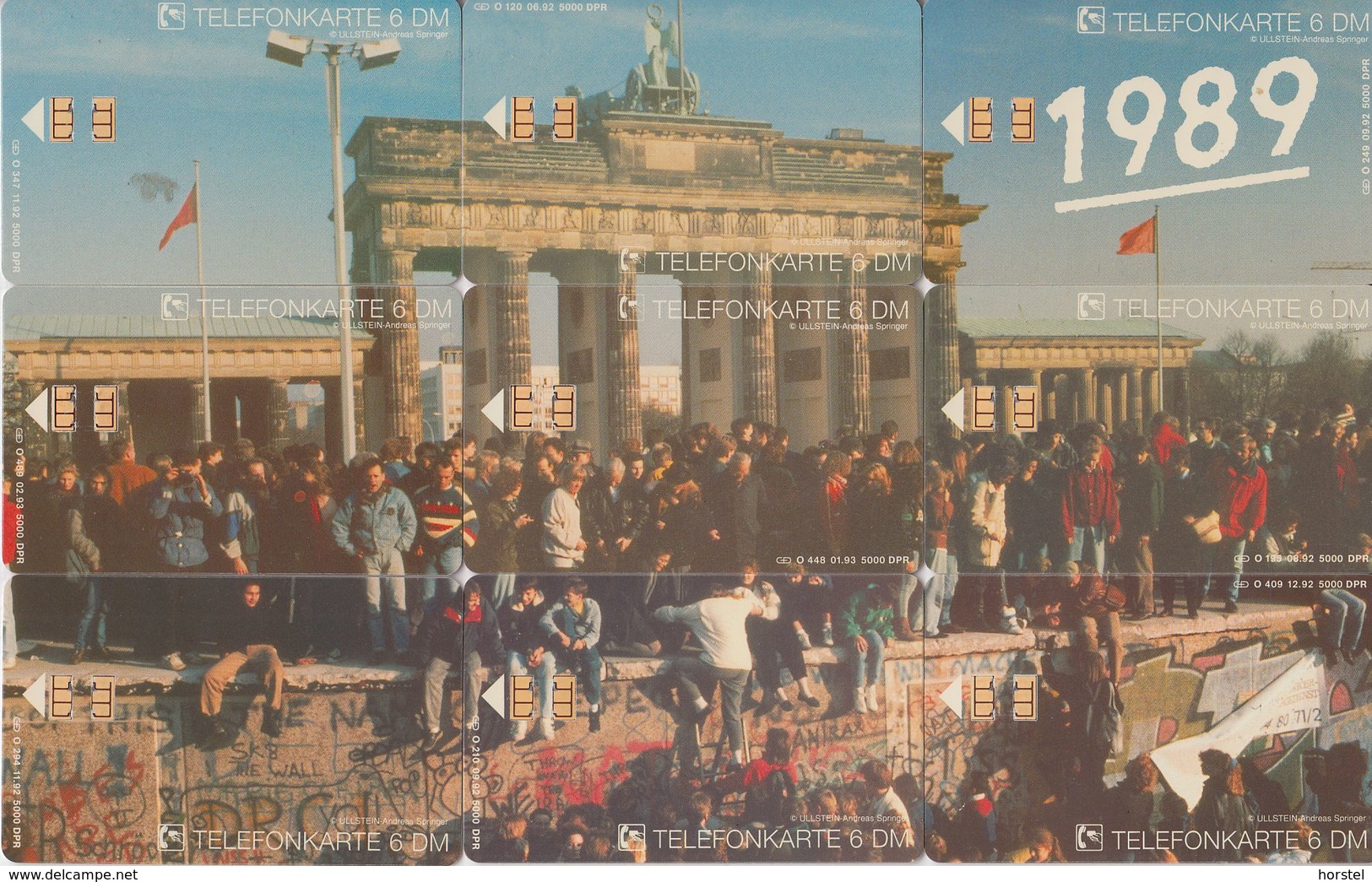 GERMANY O120,195,210,249,294,347,409/92,448,489/93 - Berlin Puzzle Brandenburger Tor - Stamp ( 9 Volle Karten) - O-Series: Kundenserie Vom Sammlerservice Ausgeschlossen