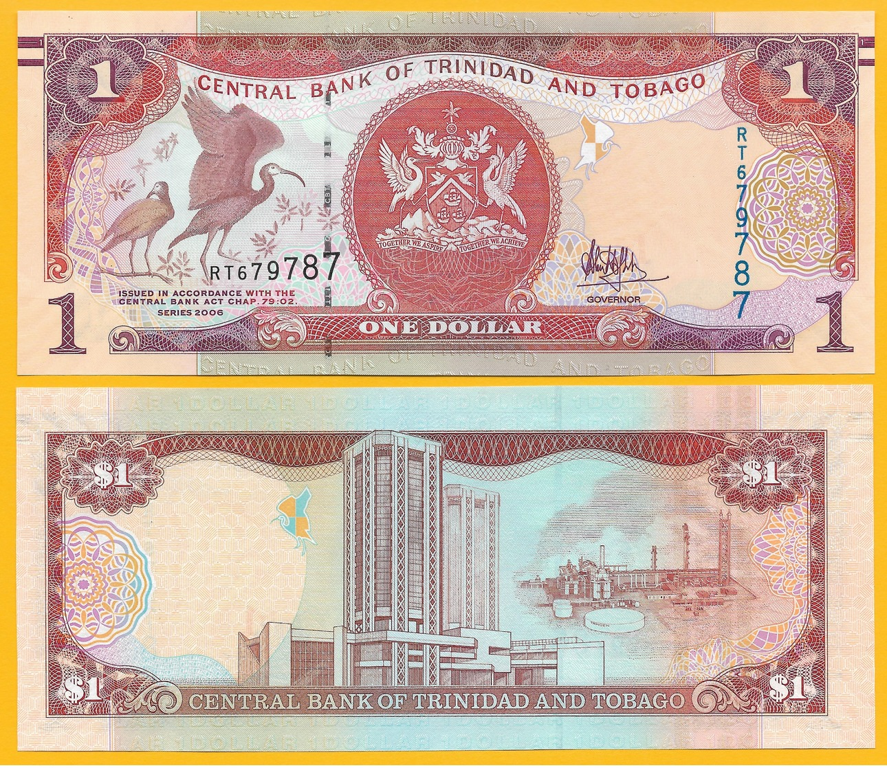 Trinidad & Tobago 1 Dollar P-46A(2) 2006 Sign. Hilaire UNC - Trinidad & Tobago