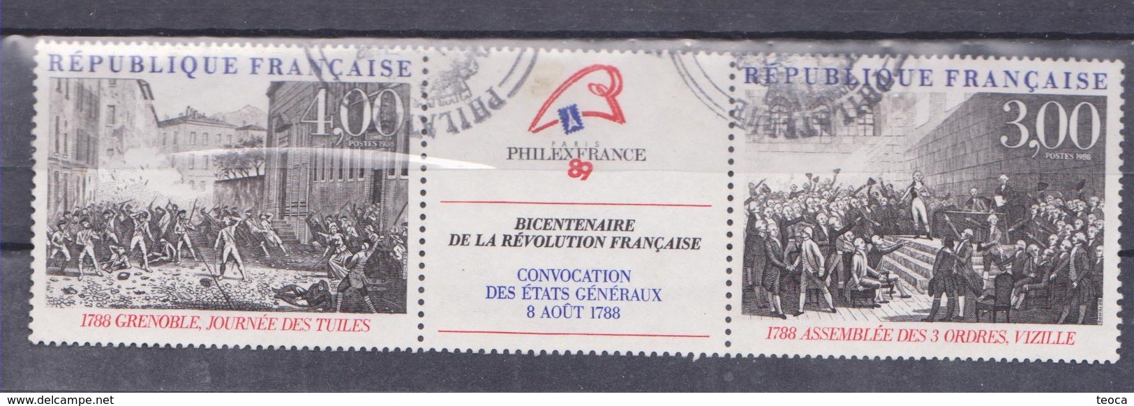 FRANCE 1988, MI 2674-75, BICENTENAURE DE LA REVOLUTION FRANCAISE - Usati