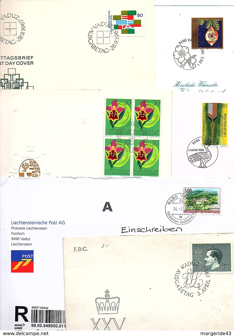 LIECHTENSTEIN MARCOPHILIE LOT DE LETTRES FDC DOCUMENTS POIDS 98 GRAMMES - Lots & Kiloware (max. 999 Stück)