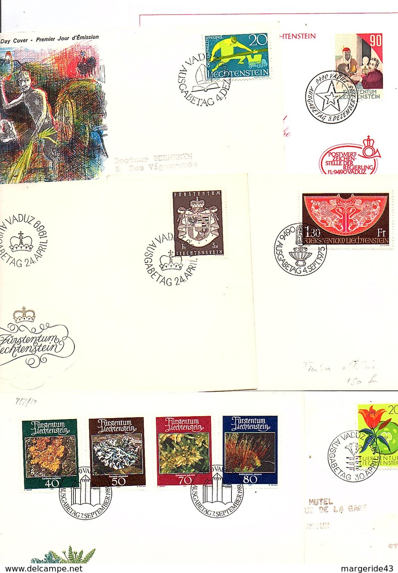 LIECHTENSTEIN MARCOPHILIE LOT DE LETTRES FDC DOCUMENTS POIDS 98 GRAMMES - Vrac (max 999 Timbres)