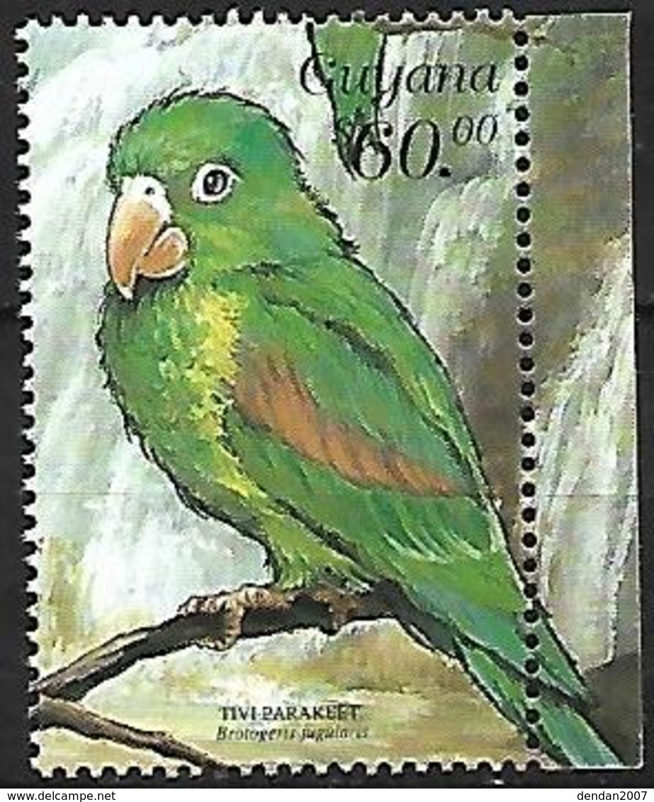 Guyana -1999 - MNH - Parrots Of Central America -  Orange-chinned Parakeet    (Brotogeris Jugularis) - Parrots