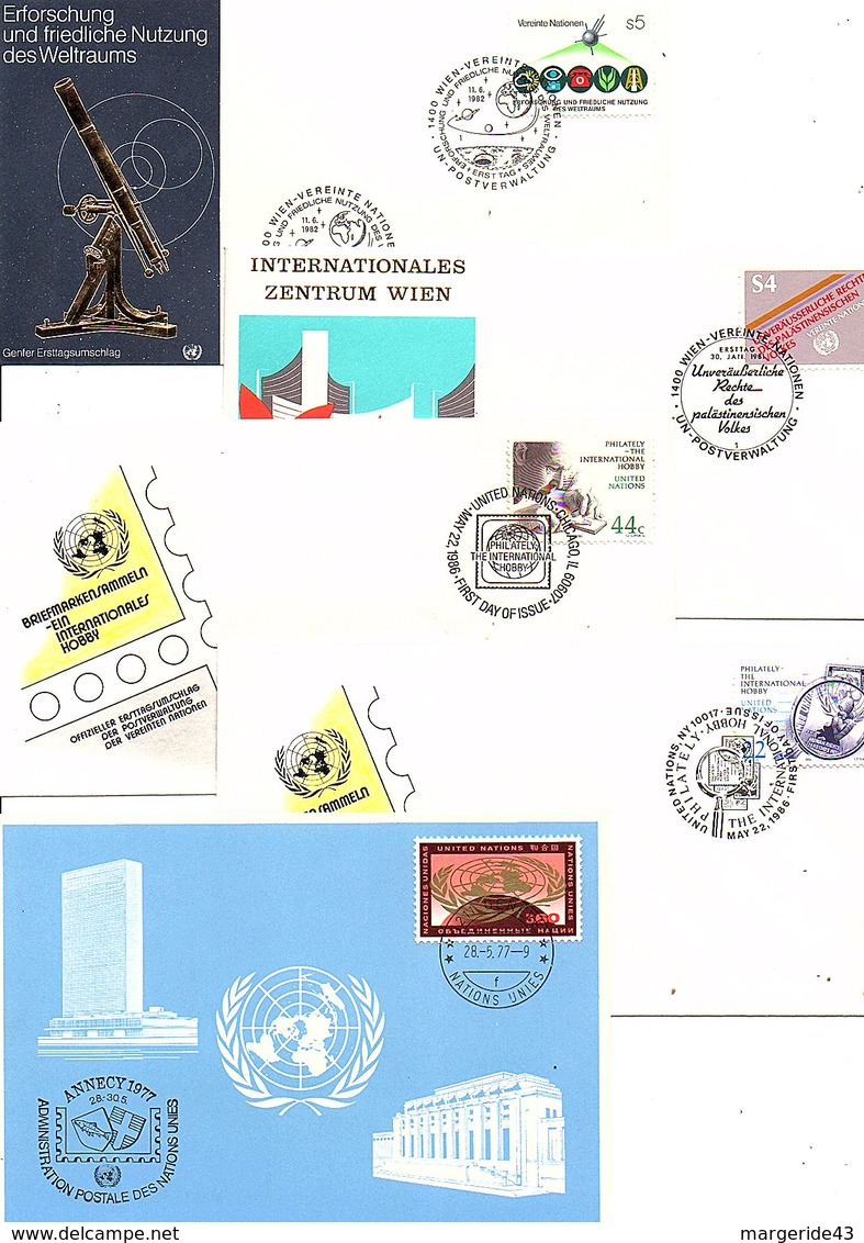 NATIONS UNIES LOT DE FDC POIDS 55 GRAMMES - Vrac (max 999 Timbres)