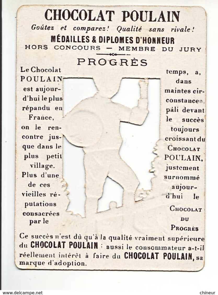 CHROMO CHOCOLAT POULAIN AVEC DECOUPIS GARCON AVEC BALLON - Poulain