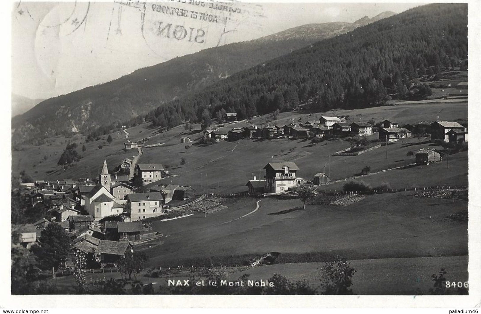 VALAIS VS NAX Et Le Mont Noble  - Perrochet-Matile Lausanne No 8406 - Circulée Le 14.09.1959 - Mon