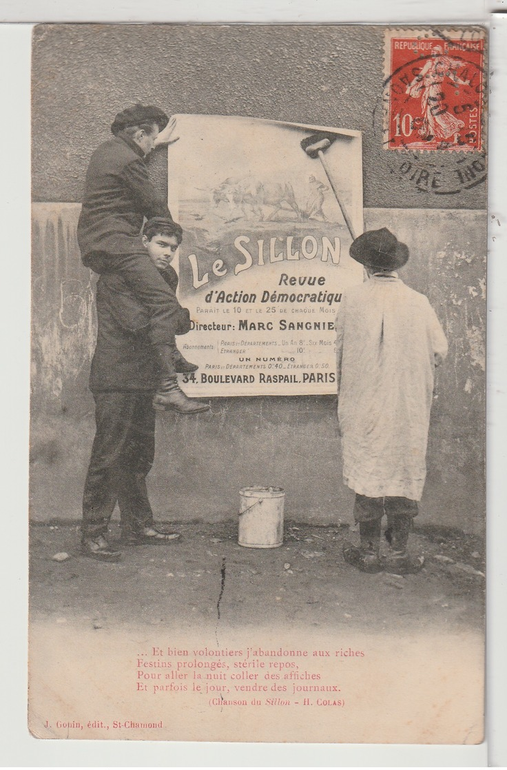 75 - Colleurs D'Affiches - "Le Sillon" - Revue D'Action Démocratique - Autres & Non Classés