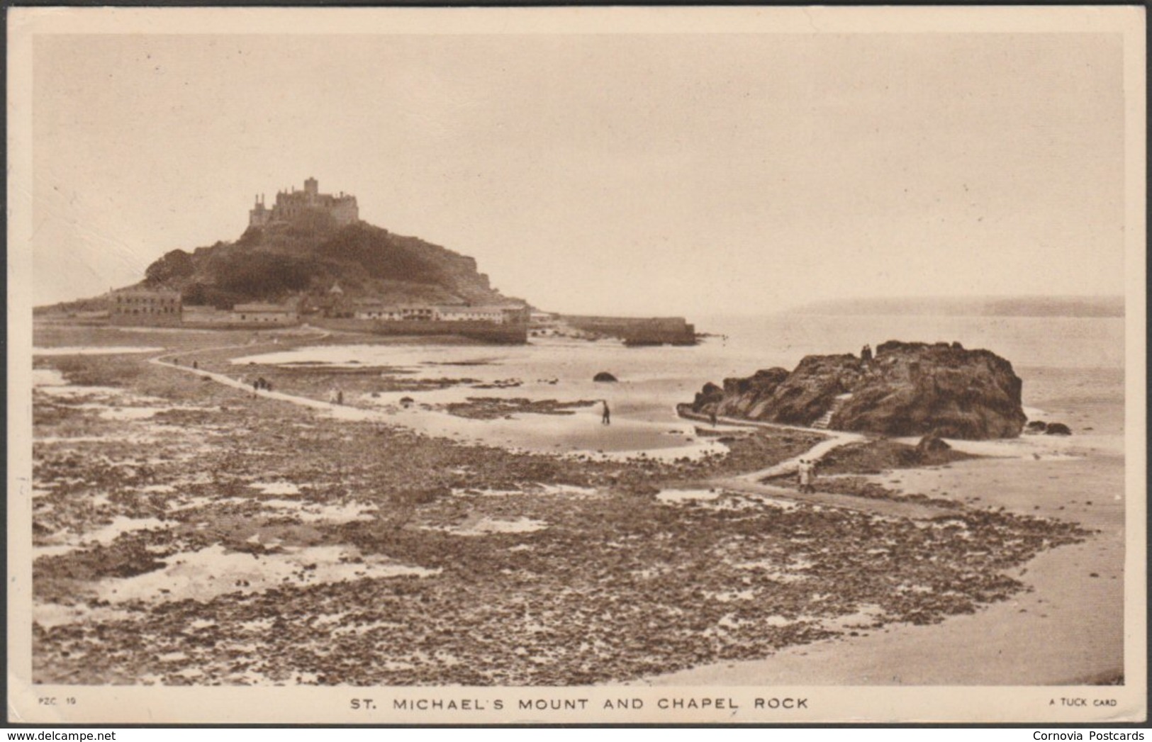 St Michael's Mount And Chapel Rock, Cornwall, 1953 - Tuck's Postcard - St Michael's Mount